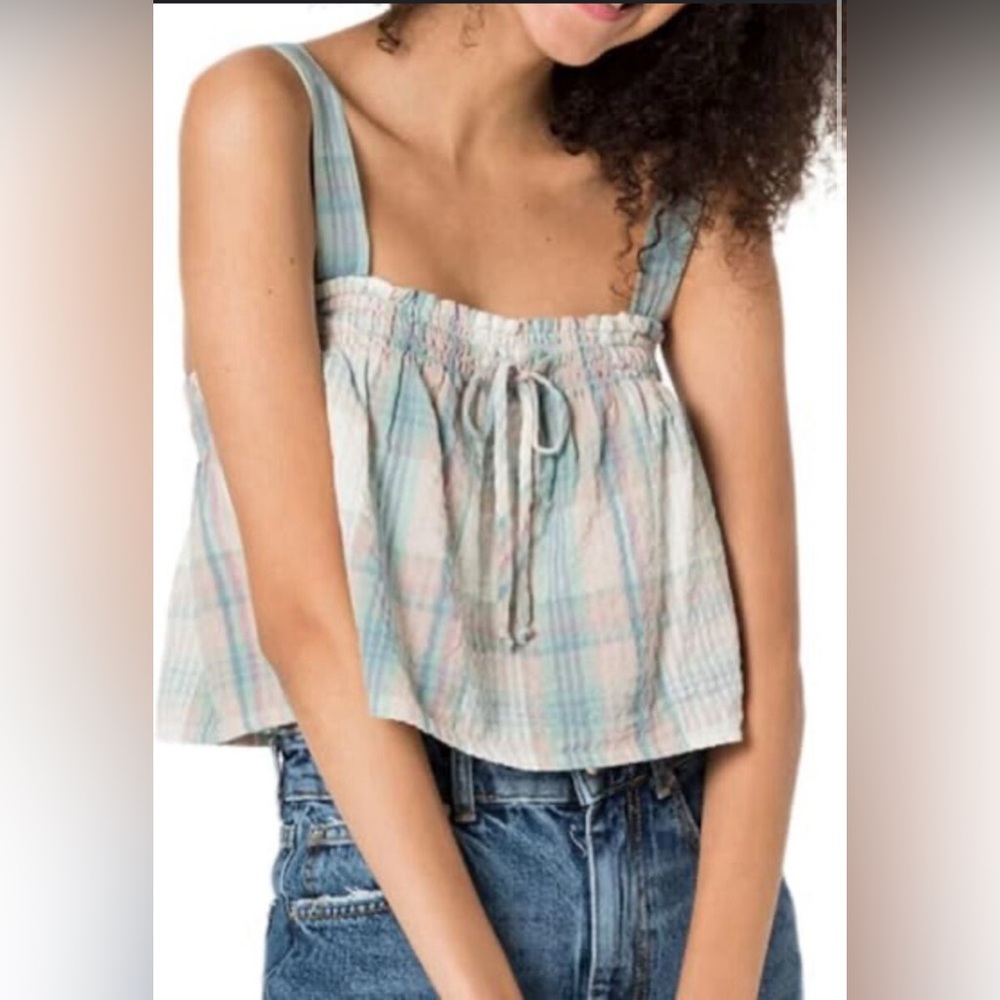 American Eagle Pastel Swing Smock Crop Cami